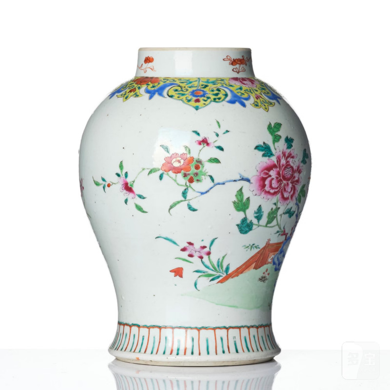 A large famille rose 'peacock' jar, - 图5